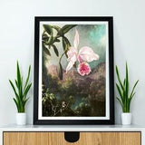 Orchid Blossoms (1873) by Martin Johnson Heade Poster Illustration Print Wall Hanging Decor