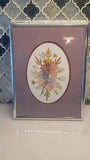 Pressed Flowers Vintage Framed Art Purple