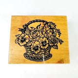 Vintage PSX Flower Bouquet Basket Roses Iris Lily Rubber Stamp F467 Pansey