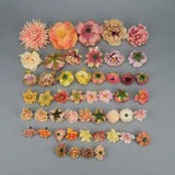 49Pcs Artificial Silk Peony Rose Flowers Heads DIY Hang Painting Set Fake Flower