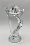 Art Vannes Le Chatel Calla Lily Vase 7.5" Clear French Crystal Modernist Rare