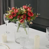 RED 4 Bouquets 12" Silk Mini Ranunculus Artificial FLOWERS Party Decorations