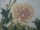 Vintage Chinese Peony Plaque Hand Painted 7.5x9.5 Retired