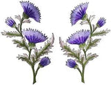 5094P Thistle - Carnation Spray - Purple Flower Embroidery Appliqu??? Patch /Pair