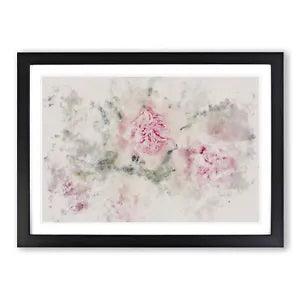Pale Pink Carnation Flowers Framed Wall Art Poster Print Picture Large