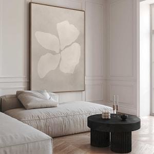 Beige Orchid Canvas Wall Art, Simple, Minimalist Wall Art, Flower, Floral, Framed Art, Neutral Wall Art, Large Wall Art, Living Room Decor