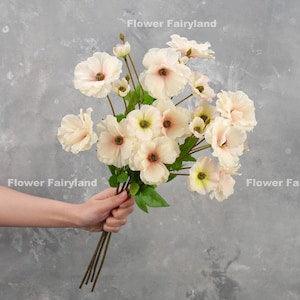 Faux Ranunculus Butterfly Stem | High Quality Artificial Flower | DIY Floral | Wedding/Home Decoration | Gifts - Creamy Pink