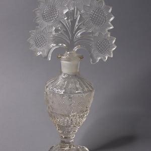 Vintage pressed glass sunflowers parfume bottle
