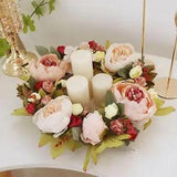 Handmade Peony Flower Wreath Spring Garland Faux Floral Wreath 30cm for Front