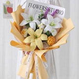 Crochet Flowers Bouquet, Handmade Knitted Bouquet,Lily Bouquet,Gift For Her, Valentine's Day Gift, Mix Crochet Bouquet,Birthday Gift
