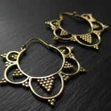 Sacred Geometry Brass Hoop Earrings . Tribal Boho Chic . Boucles d'oreilles Tribal Laiton . New Canada . ZARIboutik