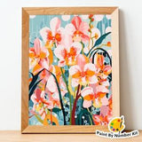 Orchid Bouquet acrylic painting by numbers - DIY Painting - Acrylic painting canvas for adults