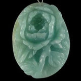 BE01401# Hand Carved Peony Flower Multi-color  Amazonite Pendant Bead Gemstone