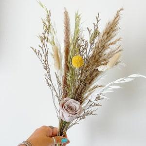 Natural Beige Pampas Preserved Rose Natural Centerpiece, bouquet for bud vase, Rose Bouquet Arrangement, Everlasting arrangement