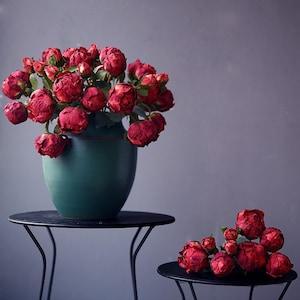 Silk burnt peony bundle red peony Artificial bundle Silk peony for wedding home deco