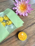 Pack of 4 Pure Beeswax Lotus Flower Tealight Candles Water Lily Tea Light