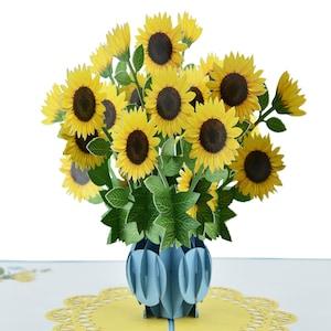 Sunflower Pop Up Birthday Card, Mother's Day Card, Summer Card, Thinking of You, Get-Well Card, Sympathy Card