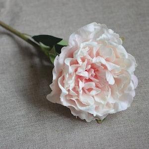 Light Pink Peonies Single Stem Real Touch Flowers DIY Silk Wedding Bridal Bouquets, Wedding Table Centerpieces