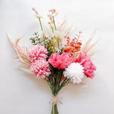 Romantic, soft pinks warm roses neutral boho faux floral bouquet