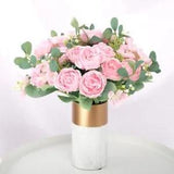 Artificial Flowers Bouquet Roses Silk Peonies Home Living Room Party Decorations
