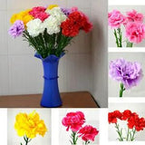 New Flower Bouquet Carnations Silk Artificial Flowers Room Wedding Decor DIY 6Pc