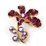 Tiny Magenta Crystal Calla Lily Pin Brooch (Gold Tone)