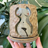 Woman Body Orchid Planter Pot with Holes and Saucer
