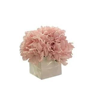 Artificial Flowers with Vase, Fake Peony Flowers in Vase,Faux Flower Pink