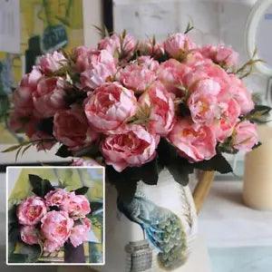 5Heads European Artificial Flower Peony Flowers Wedding Flowers Home Decoration