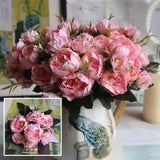 5Heads European Artificial Flower Peony Flowers Wedding Flowers Home Decoration