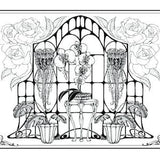 Orchid and Victorian Greenhouse Art Nouveau Fairytale illustration (unframed print)