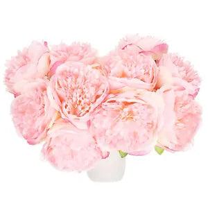 Artificial Flower Heads, Silk Peony Plants Hydrangea Dark Pink Faux Flower 20Pcs
