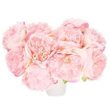 Artificial Flower Heads, Silk Peony Plants Hydrangea Dark Pink Faux Flower 20Pcs