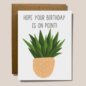 Hope you Birthday is on Point! | Minimal Blank Birthday Card for Someone Special | Plant Lover