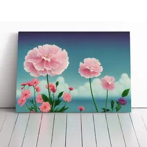 Appealing Carnation Flowers Canvas Print Wall Art Framed Picture Large