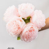 5pc Blush Peony Floral Bouquet/Floral Sprays/ Wedding Roses/ White/Greenery Bushel/ Outdoor Wedding Greenery/Centerpiece Decor/Faux Flowers/