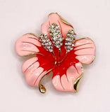 Large Pink Lily Enamel Flower Floral Fashion Brooch Pin Brand New FREE P&P