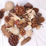 50G Christmas Mixed Pine Cone Material Pack Dry Branches Lotus Flower Ornaments