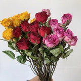 dried roseflowers bunch??10 pcs??natural roseflowers with stems??dried roseflowers arrangement??DIY craft supply??home decor??wedding rose decor