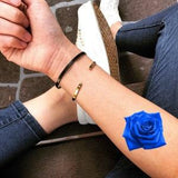 Blue Rose Temporary Fake Tattoo Sticker (Set of 2)