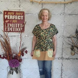 Kreolka Dottie Angel dress, Apron Dress, Frock, summer dress with pockets, handmade, sunflowers pattern