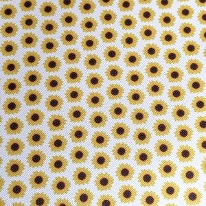 Sunflowers Faux Leather Sheet, Synthetic Leather Sheets, Vegan Leather, DIY, Hair Bows, Earrings, Fabric Crafts