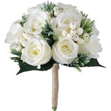 Berry Ivory Bridal Bouquet,Bridesmaids Bouquet,Wedding Flower,Wedding Bouquet,Boho Wedding,Artificial Flower Bouquet,Silk Wedding Flowers