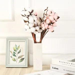 10 Heads Natural Dried Cotton Artificial Flowers Party Wedding Home Decoration