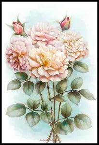 Peonies 5 - DIY Chart Counted Cross Stitch Patterns Needlework DMC Color 14 ct