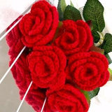 Crochet red color roses bouquet with beautiful package , personalized gift for Christmas gift ,