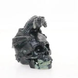 2.3" PEONY FLOWER STONE Carved Dragon Crystal Skull,Crystal Healing Reality