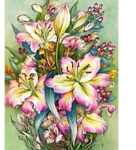 Diamond Painting Lily Flowers Lovely Design Portrait Embroidery House Decoration