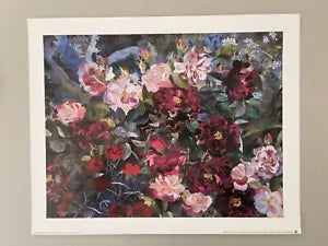 AMANDA RICHARDSON, ??ROSES AND CARNATIONS ' RARE AUTHENTIC 1992 ART PRINT