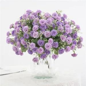 Silk Artificial Flower Carnation Bouquet Wedding Decoration Home Party Fake Tool